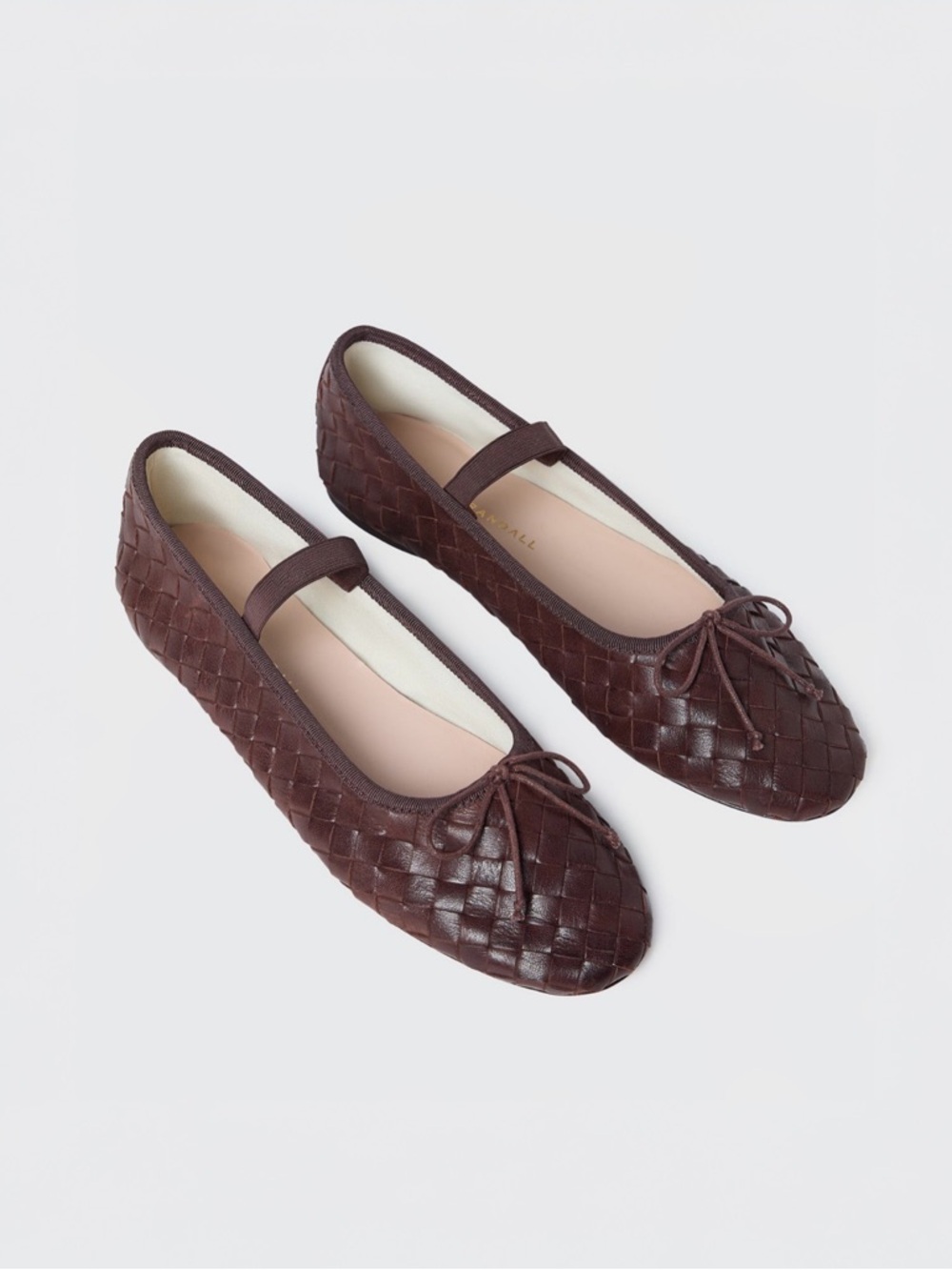 Loeffler Randall Leonie Espresso Woven Ballet Flat Sz 7